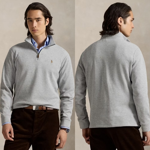 Polo Ralph Lauren Other - Polo Ralph Lauren "Estate Rib Quarter Zip Pullover" Andover Heather Grey Men's M